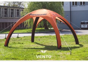 Constant pressure tent with Panasonic branding.